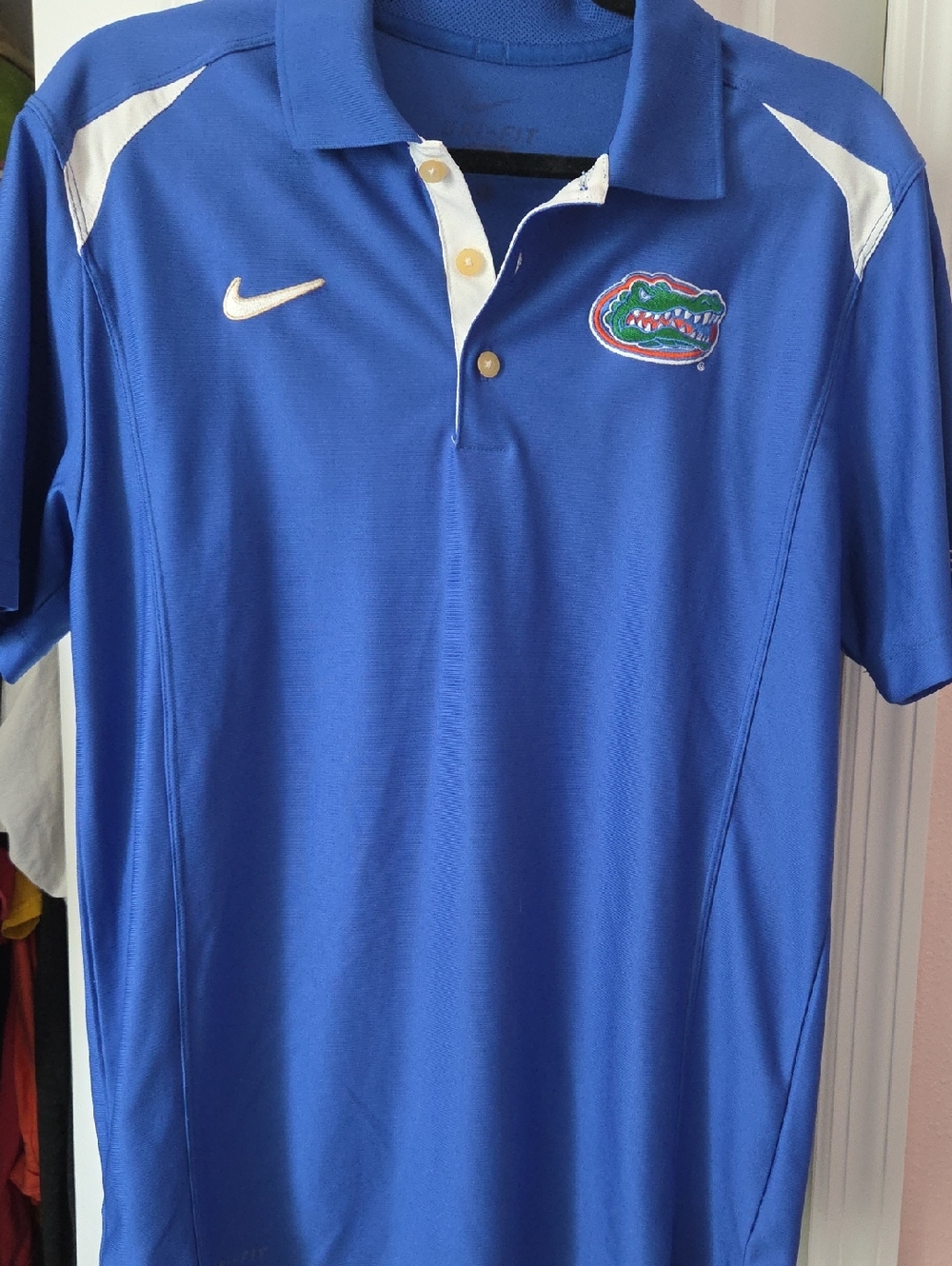 Nike Men’s Royal Blue Polo with White Accents and Team Crest